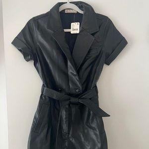 Free People Leather Tie Romper Size XS